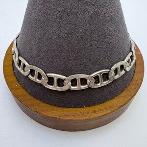 Sterling Silver 925 Mariner Link Chain Bracelet Lobster Clasp Size 9.25" Length